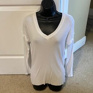Women's White V-Neck Top